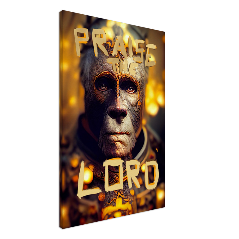 Praise the lord - Gold Gorilla King - Leinwand